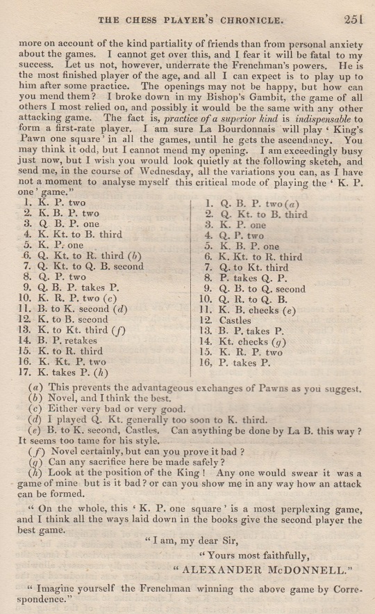 Chess Skills: McDonnell -- De La Bourdonnais 1834: Index