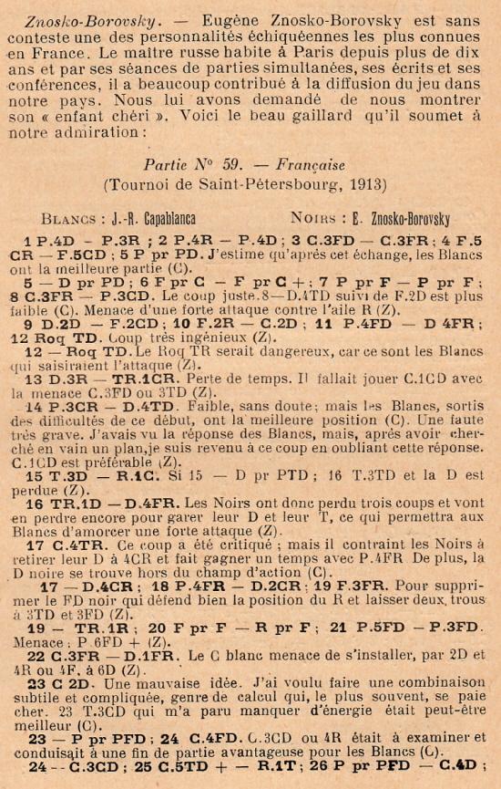 capablanca znosko-borovsky