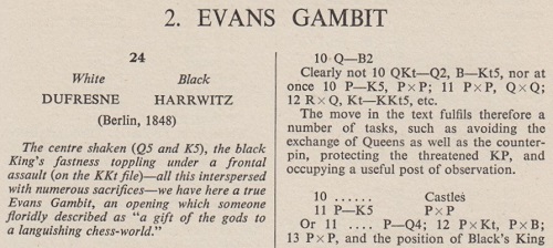 The Evans Gambit by Edward Winter