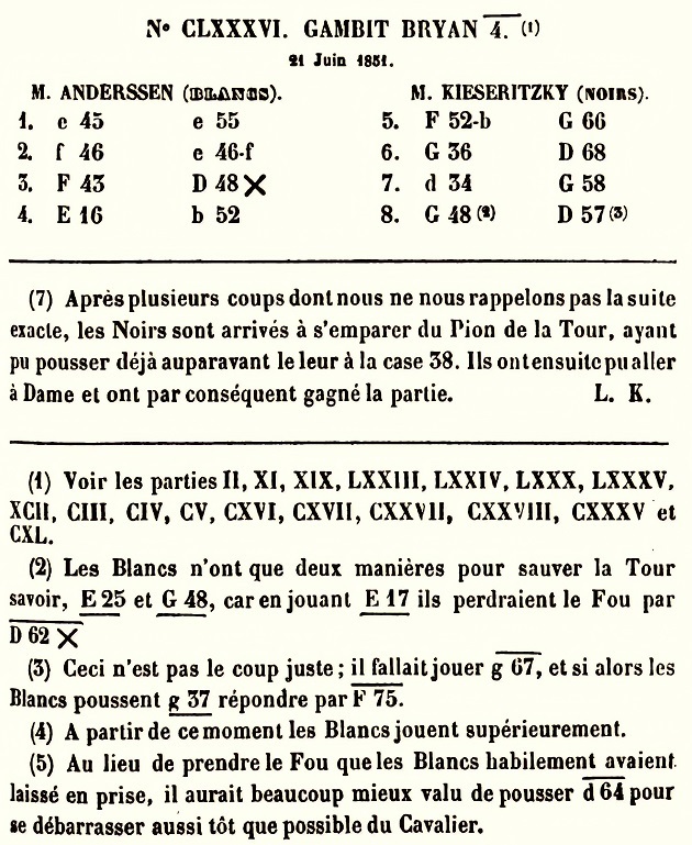 Immortal Game - Anderssen vs Kieseritzky (1851) 