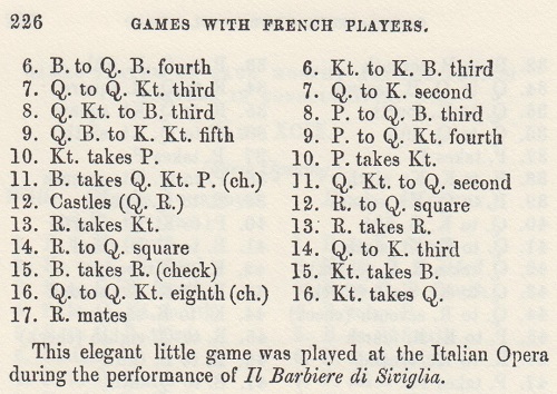 Paul Morphy vs Duke Karl / Count Isouard (1858) A Night at the