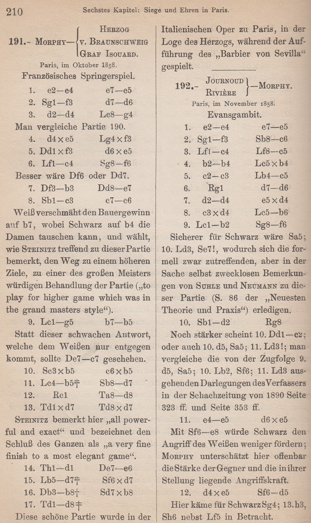 Morphy's Opera Game: P.C Morphy vs. Duke Karl / Count Isouard