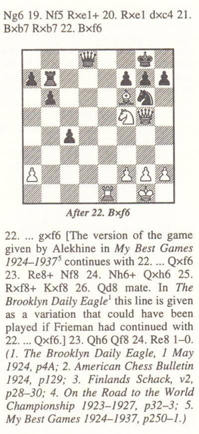 An Alekhine Blindfold Game by Edward Winter