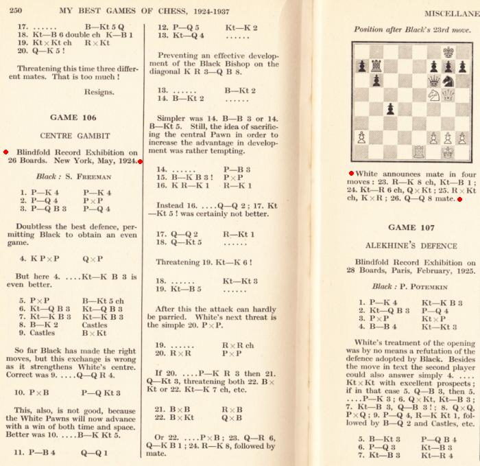 An Alekhine Blindfold Game by Edward Winter