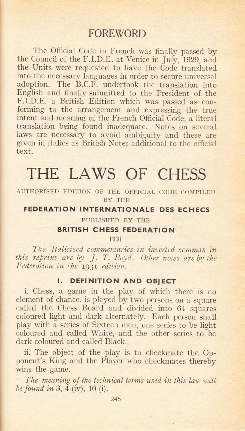 laws of chess