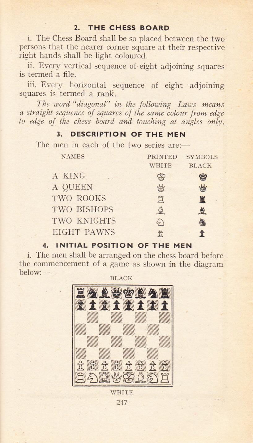 Laws of Chess / Leyes del Ajedrez / Leis do Xadrez