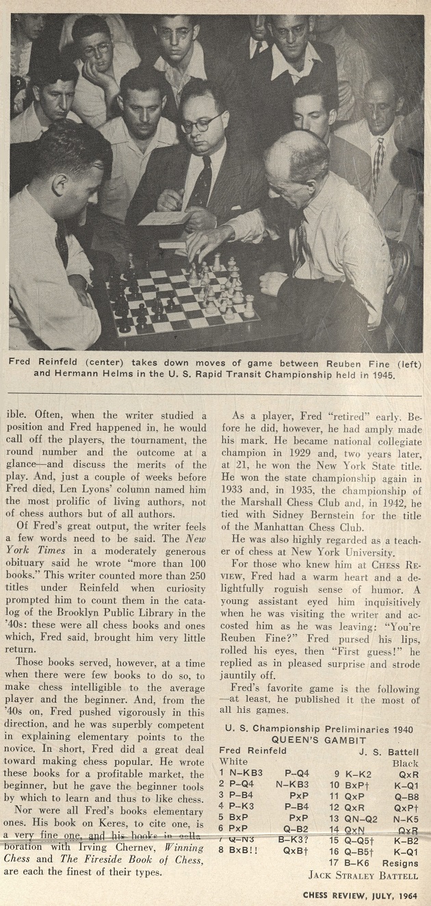 The Immortal Games of Capablanca by Fred Reinfeld - 1st - 1942 - from  Appledore Books, ABAA (SKU: 8908)