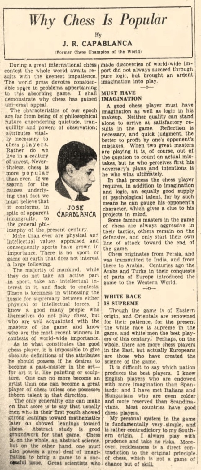 capablanca popular