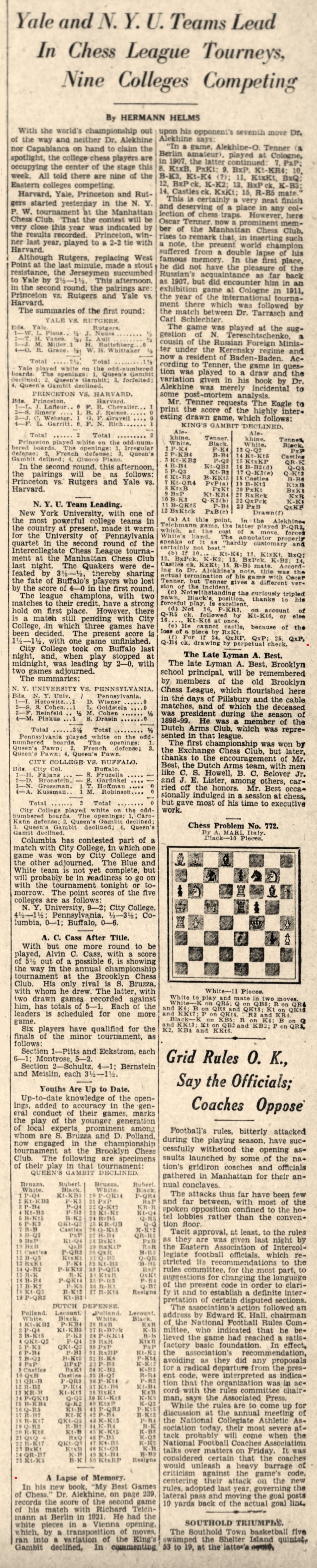 alekhine
        tenner