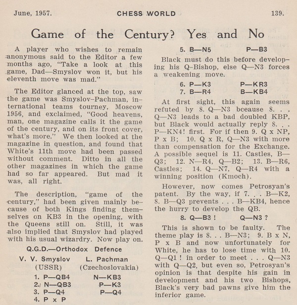 Fischer's Game of the Century: Fischer vs. Byrne, New York 1956 – Chess  Universe