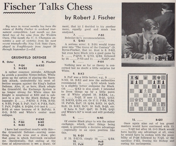 Bobby Fischer's Best Chess Game Ever!, Fischer vs R. Byrne - US, 1963