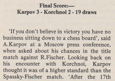 Fischer, Karpov and Kortschnoi