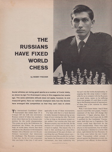 The Byrne v Fischer 'Game of the Century' by Edward Winter