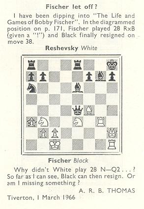 The Byrne v Fischer 'Game of the Century' by Edward Winter