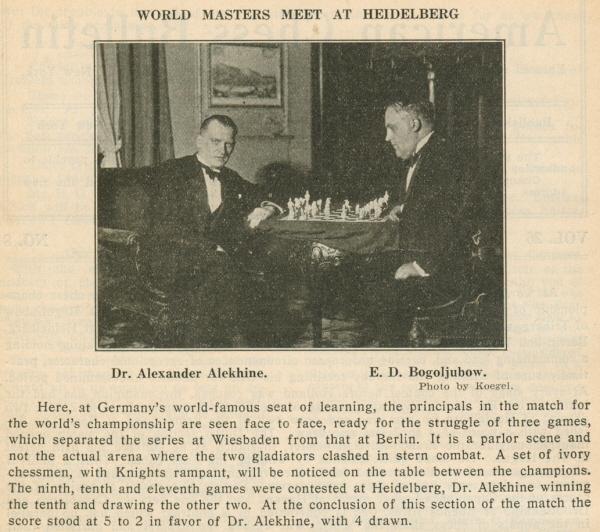 Alekhine - Bogoljubov World Championship Rematch (1934) chess event