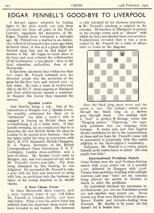 Skewer - Chess Terms