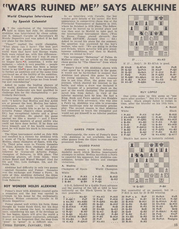 Chess Daily News by Susan Polgar - Alekhine vs Capablanca 1927