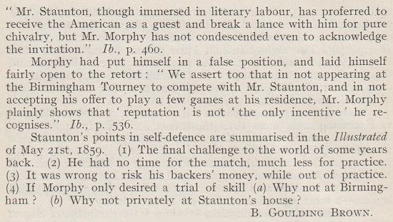 Edge, Morphy and Staunton by Edward Winter