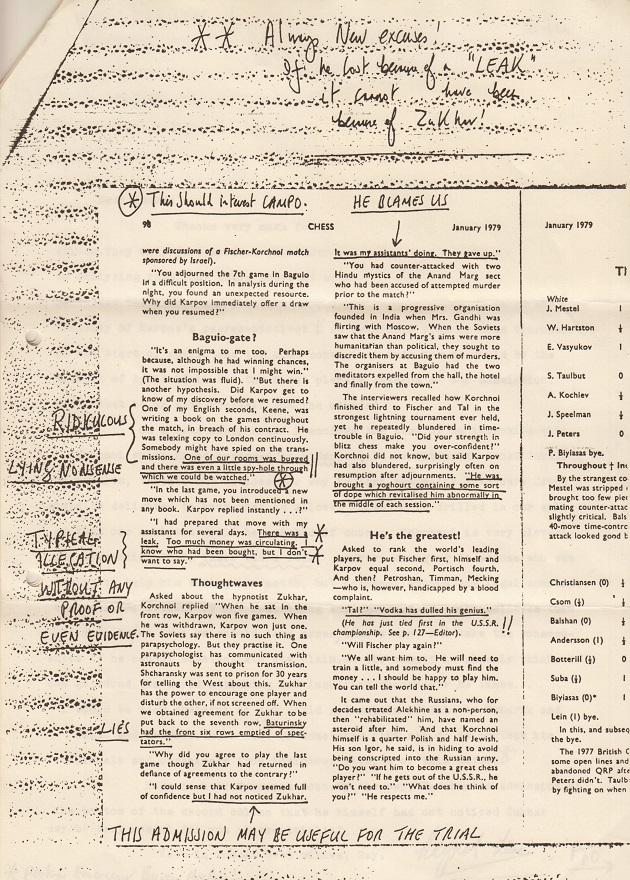 The Karpov-Spassky Candidates' Semi-final (Leningrad, 1974), with  annotations by Tal, Botvinnik & Karpov.